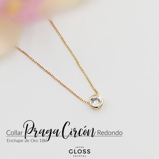 Collar Praga Circón Redondo - Joyas Gloss Crystal