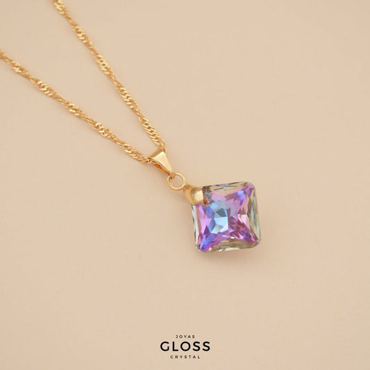 Collar Princess Vitrail Baño de Oro - Joyas Gloss Crystal