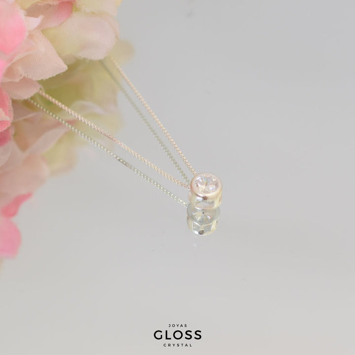 Collar Punto de luz Plata Circón - Joyas Gloss Crystal
