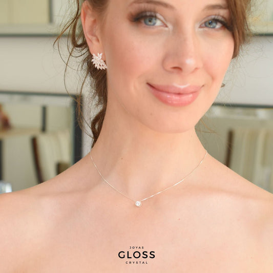 Collar Punto de luz Plata Circón - Joyas Gloss Crystal