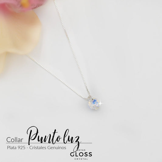 Collar Punto Luz Plata - Joyas Gloss Crystal