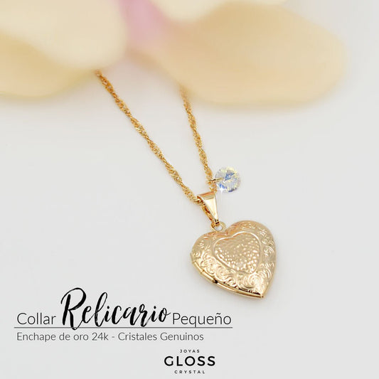 Collar Relicario Little Heart - Joyas Gloss Crystal