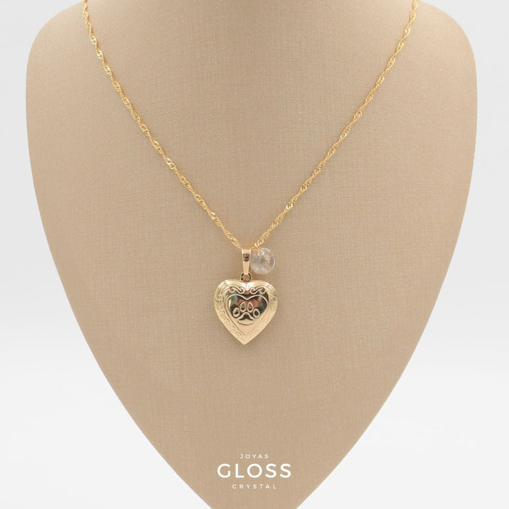 Collar Relicario Mascota Oro - Joyas Gloss Crystal