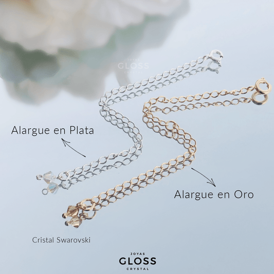 Kit alargue extensor Oro + Tela limpieza - Joyas Gloss Crystal