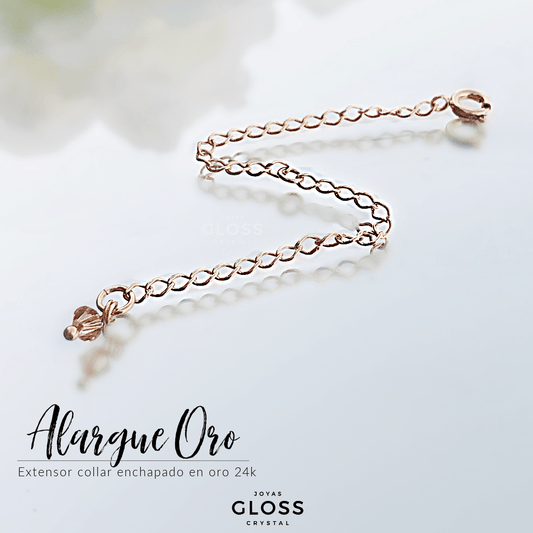 Kit alargue extensor Oro + Tela limpieza - Joyas Gloss Crystal