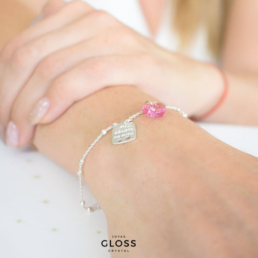 Pulsera Abuela Plata - Joyas Gloss Crystal