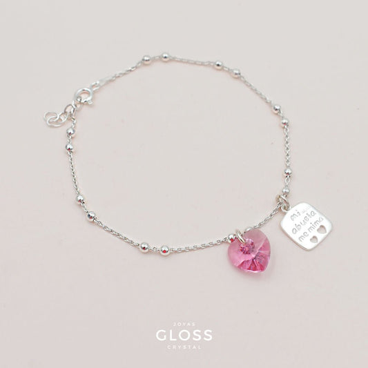 Pulsera Abuela Plata - Joyas Gloss Crystal