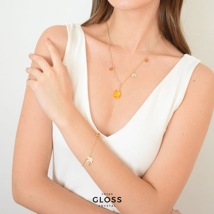 Pulsera Sunshine Oro - Joyas Gloss Crystal