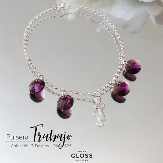 Pulsera Trabajo Cristal Genuino - Joyas Gloss Crystal