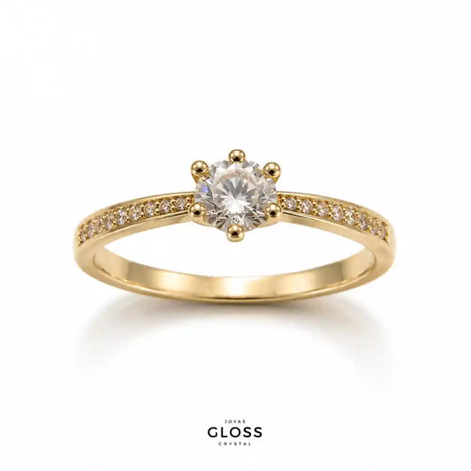 Anillo Compromiso Olimpo Petit Baño de Oro 18k