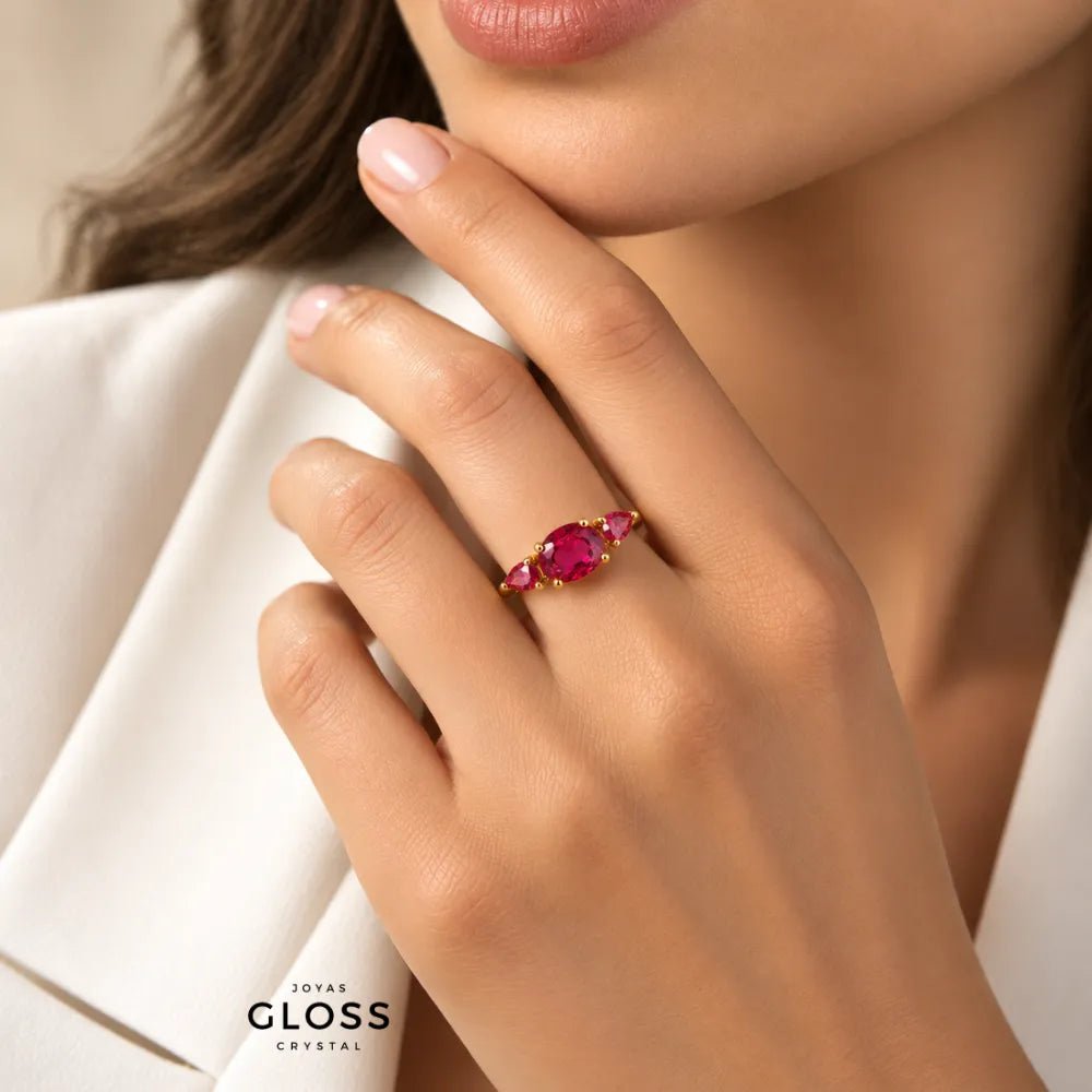 Anillo Aurea Oro 18k - Joyas Gloss Crystal