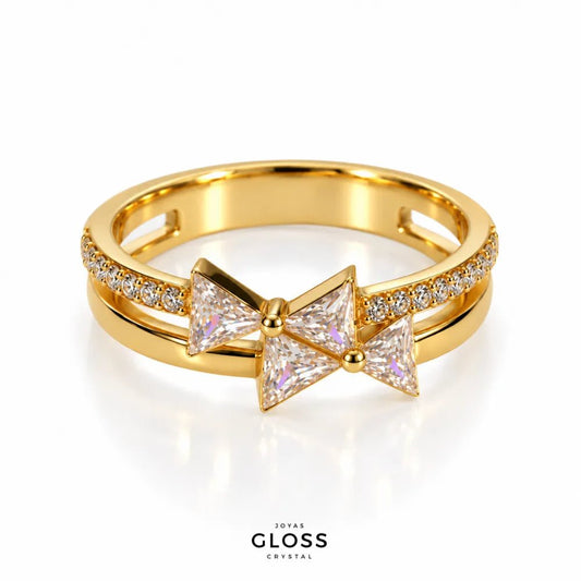Anillo Aurelia Oro 18k - Joyas Gloss Crystal
