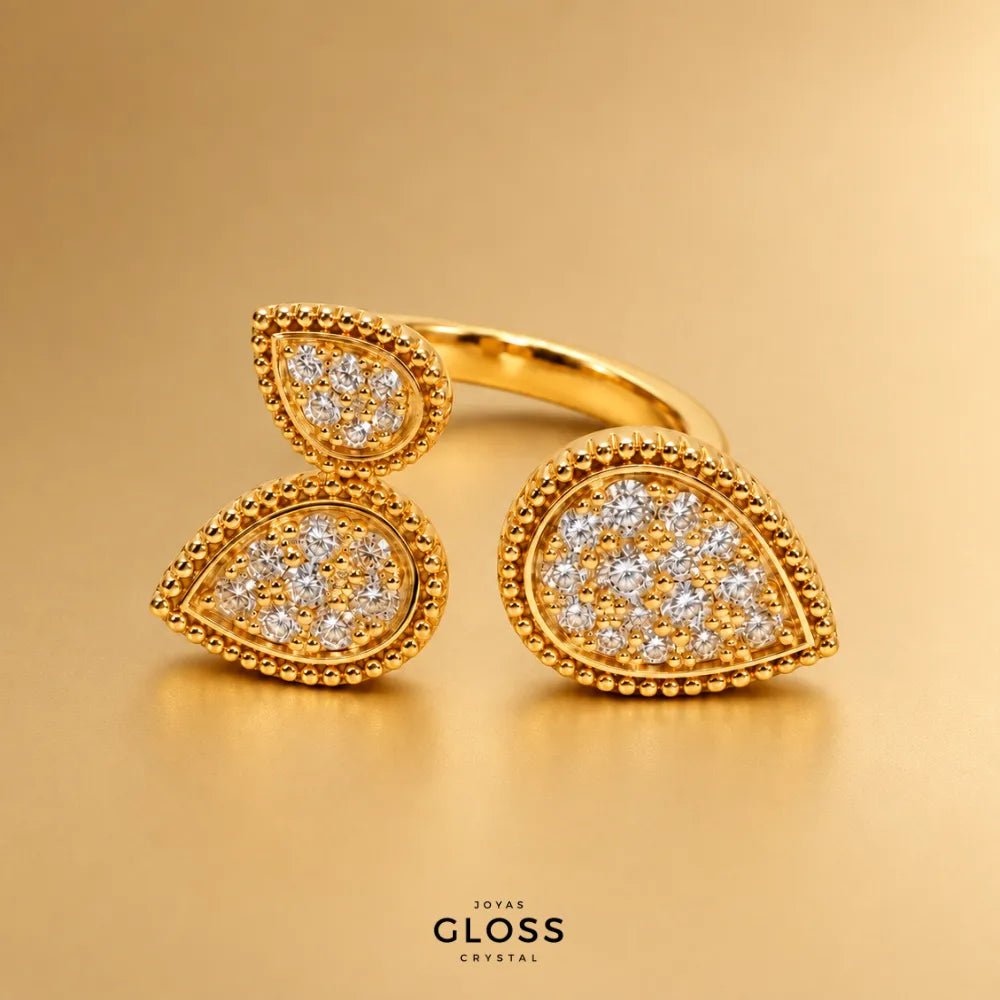 Anillo Aurelia Royale Oro 18k - Ajustable - Joyas Gloss Crystal