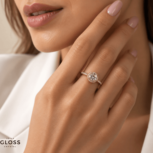 Anillo Compromiso Condesa Oro 18k - Joyas Gloss Crystal