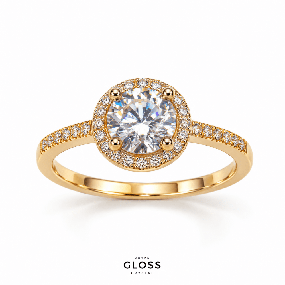 Anillo Compromiso Condesa Oro 18k - Joyas Gloss Crystal