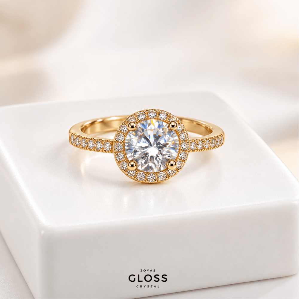Anillo Compromiso Condesa Oro 18k - Joyas Gloss Crystal