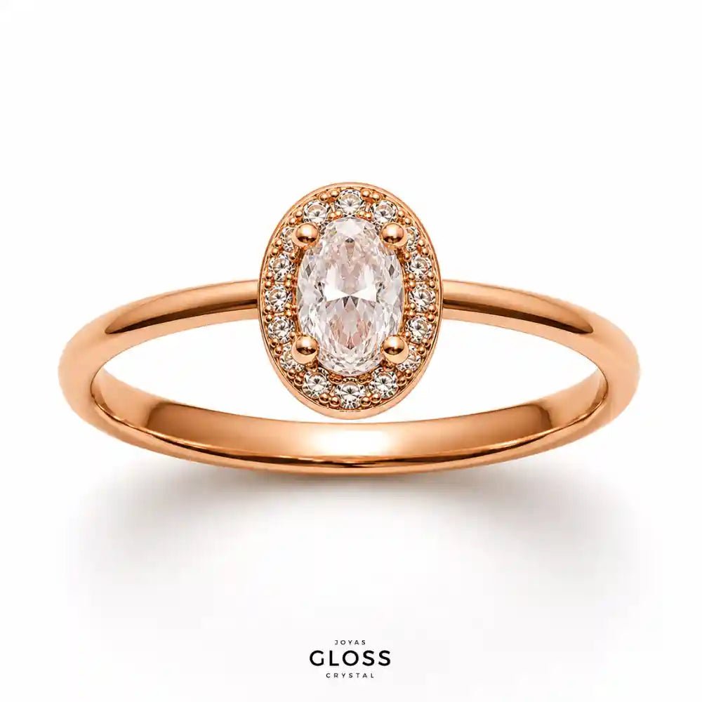 Anillo Compromiso Esplendor Oro Rosado 18k - Joyas Gloss Crystal