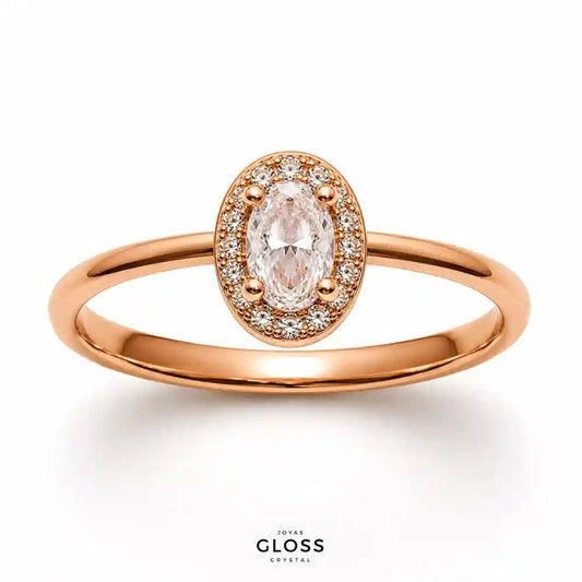 Anillo Compromiso Esplendor Oro Rosado 18k - Joyas Gloss Crystal