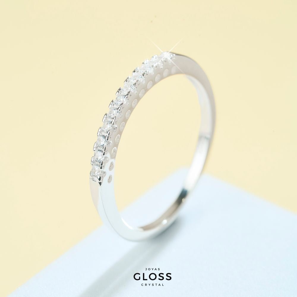 Anillo Compromiso Sin Fin Plata 925 - Joyas Gloss Crystal