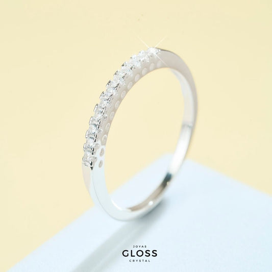 Anillo Compromiso Sin Fin Plata 925 - Joyas Gloss Crystal