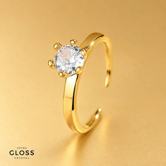 Anillo Gloss Ajustable Oro 18k - Joyas Gloss Crystal