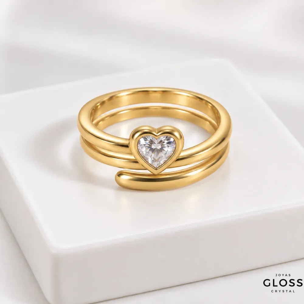 Anillo Golden Pearl Oro 18k - Joyas Gloss Crystal