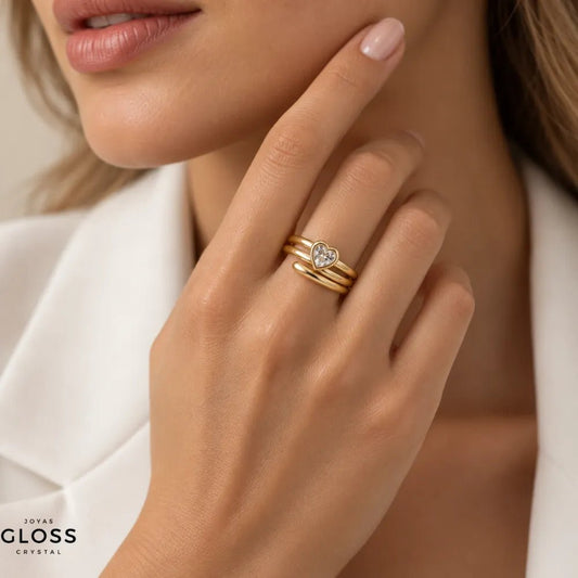 Anillo Golden Pearl Oro 18k - Joyas Gloss Crystal