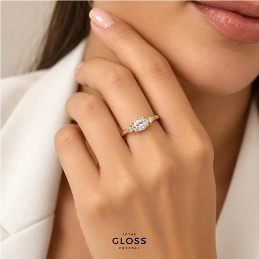 Anillo Lumiere Oro 18k - Joyas Gloss Crystal