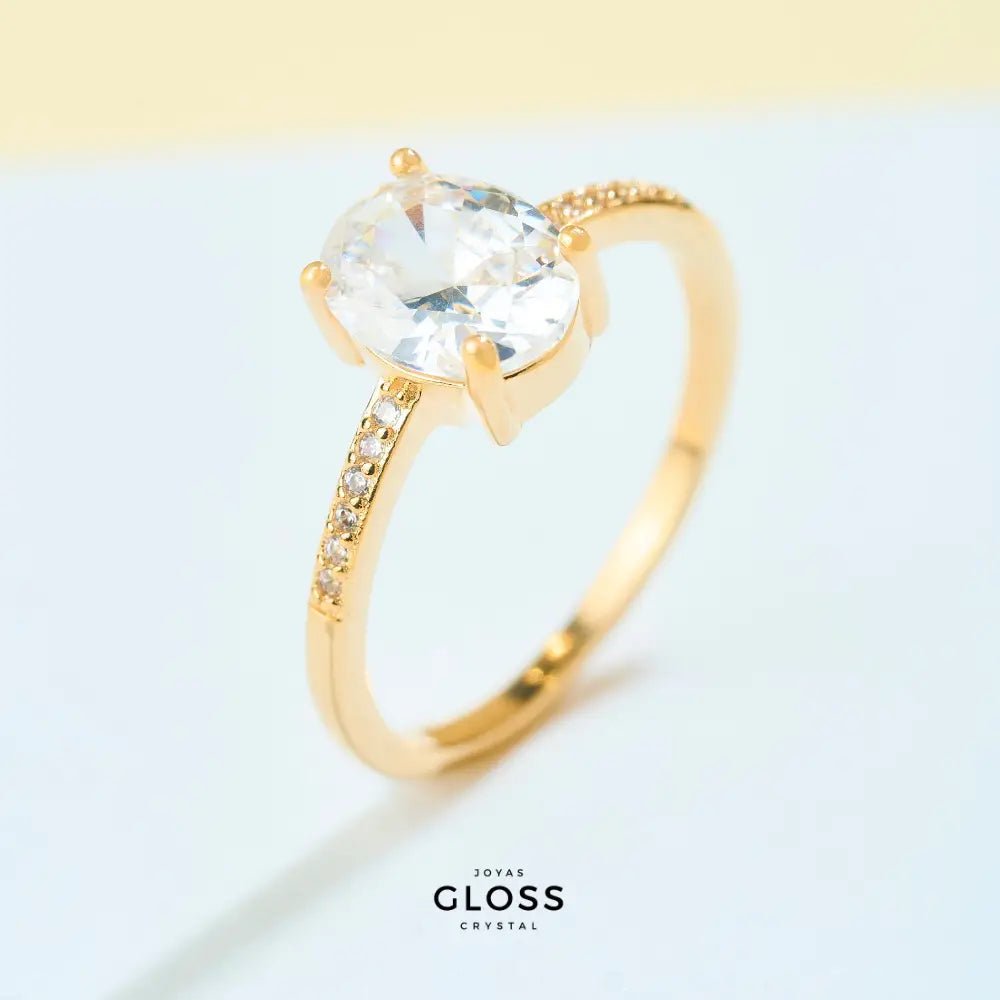 Anillo Ofelia baño oro 18k - Joyas Gloss Crystal