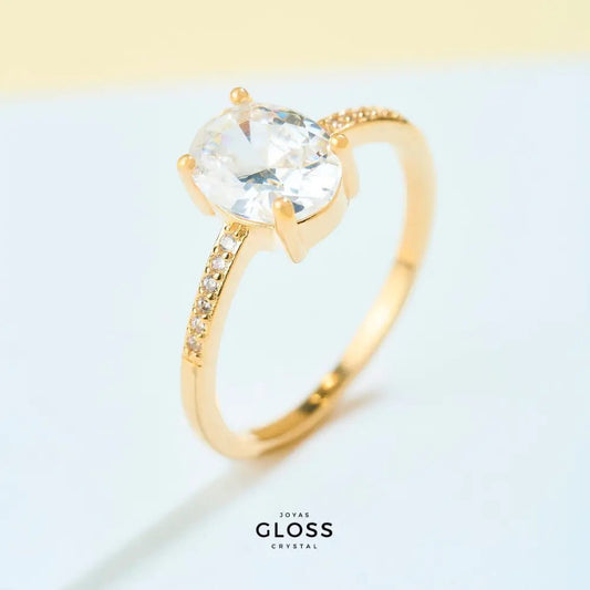 Anillo Ofelia baño oro 18k - Joyas Gloss Crystal