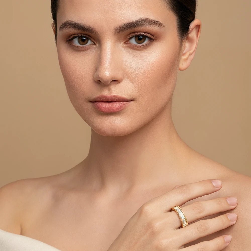 Anillo Solar Baño de Oro 18k - Joyas Gloss Crystal