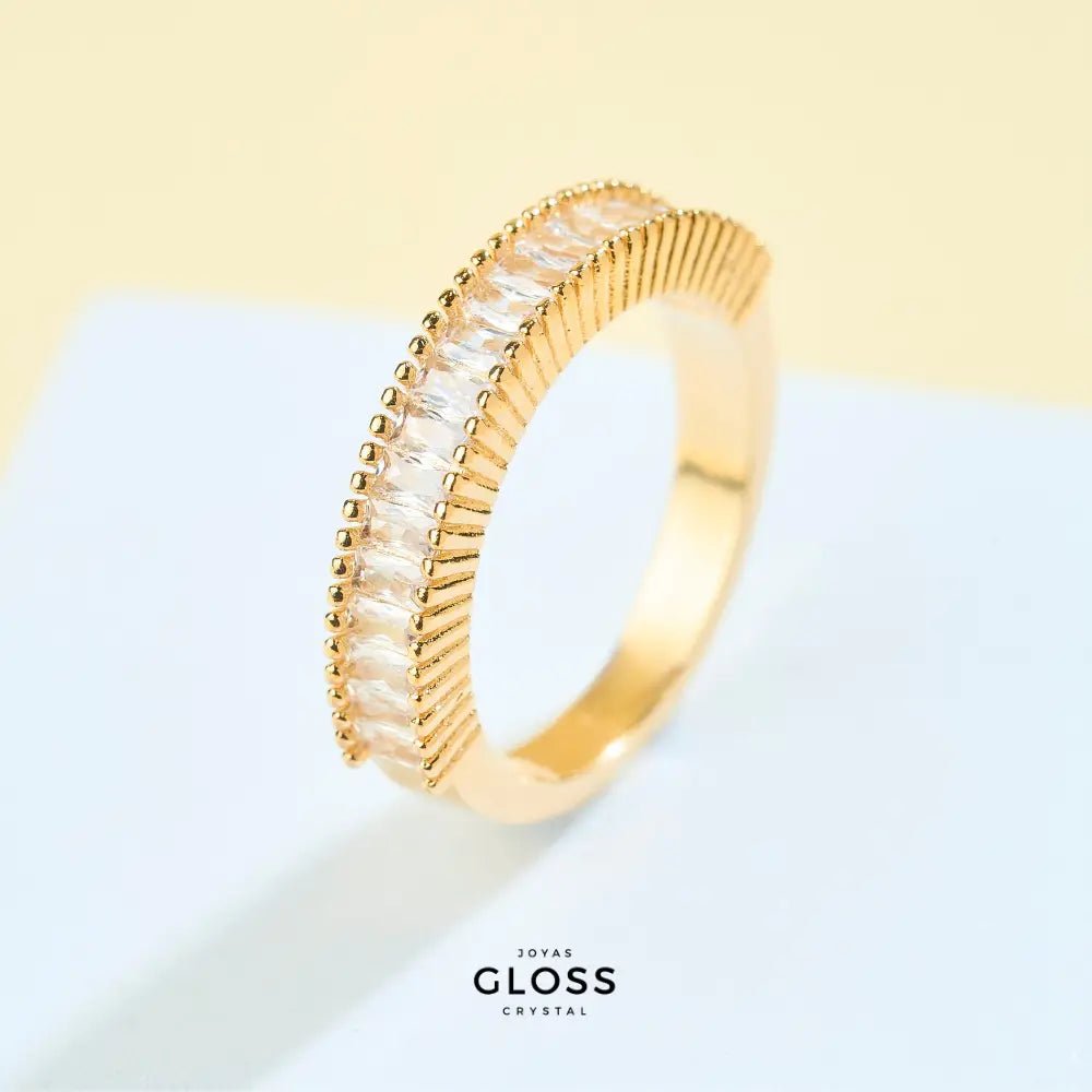 Anillo Solar Baño de Oro 18k - Joyas Gloss Crystal