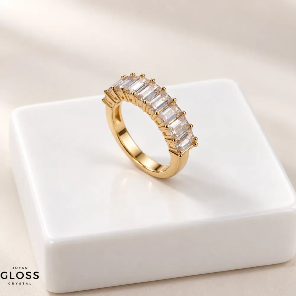 Anillo Solar Baño de Oro 18k - Joyas Gloss Crystal