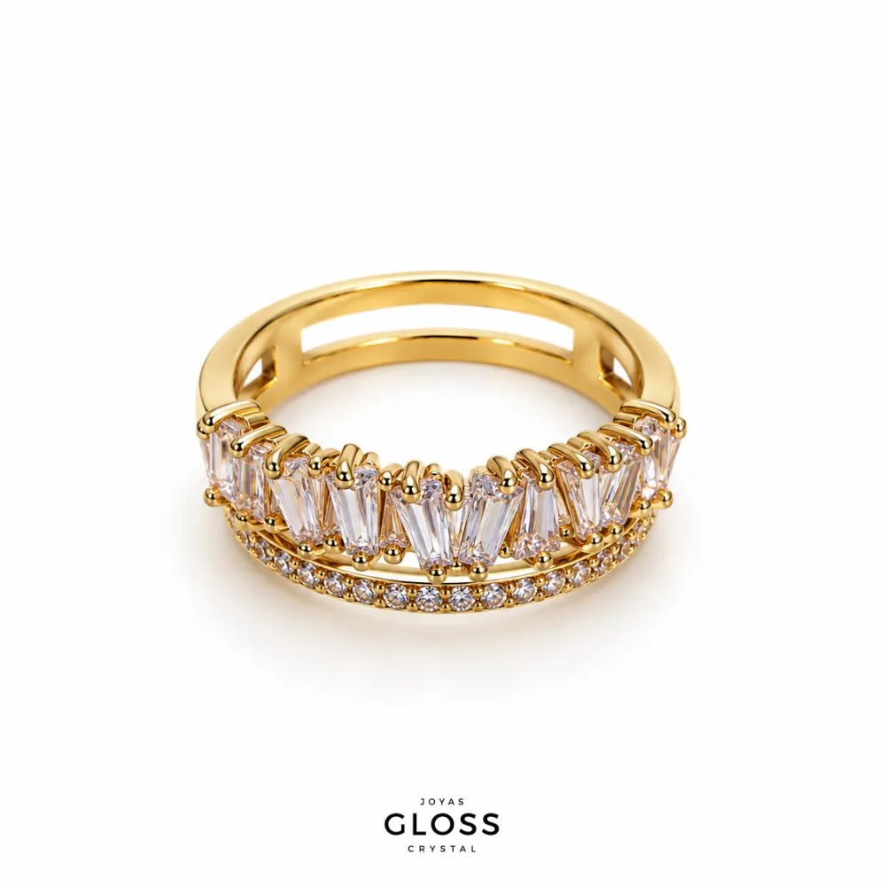 Anillo Solar Doble Oro 18k - Joyas Gloss Crystal