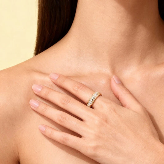 Anillo Swan baño de oro 18k - Joyas Gloss Crystal