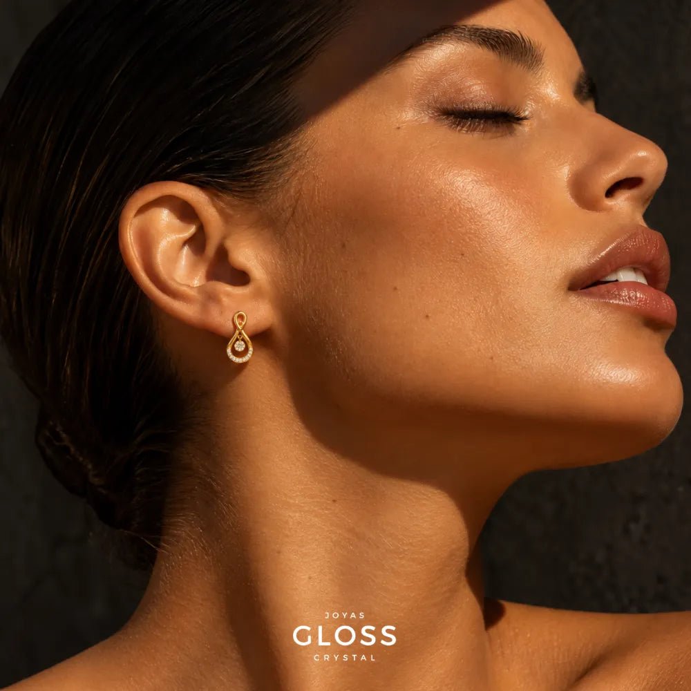 Aros Alba Oro 18k - Joyas Gloss Crystal