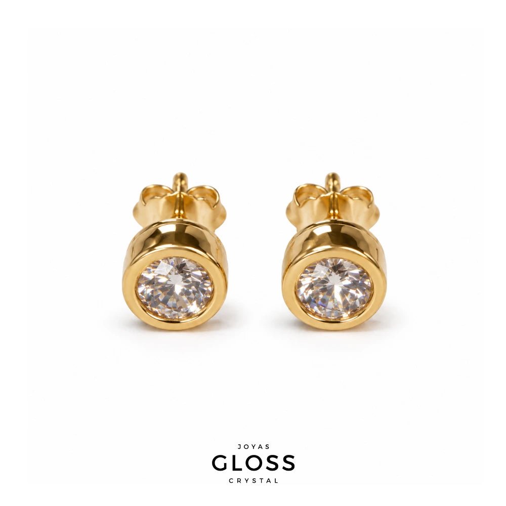 Aros Alejandría Crystal Oro 18k - Joyas Gloss Crystal