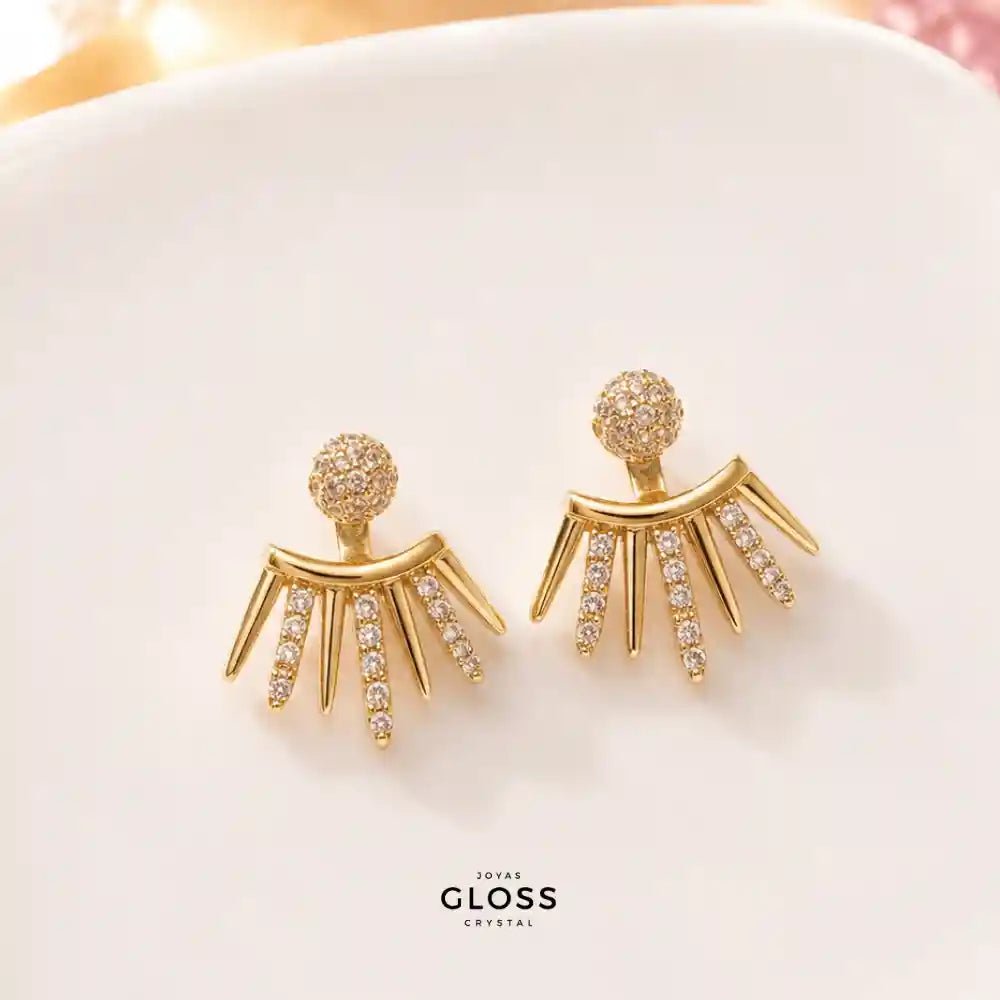 Aros Amanecer Baño de Oro 18k - Joyas Gloss Crystal