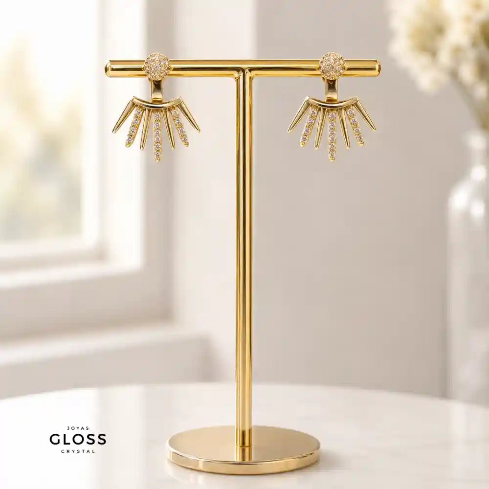 Aros Amanecer Baño de Oro 18k - Joyas Gloss Crystal