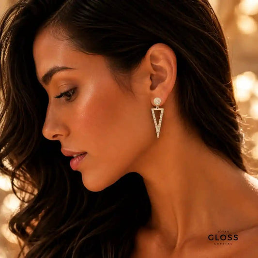 Aros Artemisa Baño de Oro 18k - Joyas Gloss Crystal