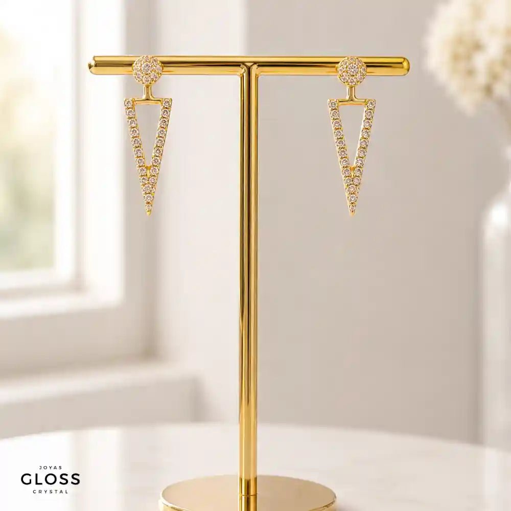 Aros Artemisa Baño de Oro 18k - Joyas Gloss Crystal