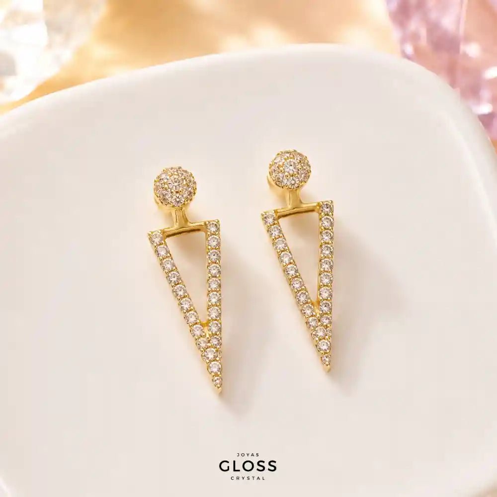 Aros Artemisa Baño de Oro 18k - Joyas Gloss Crystal