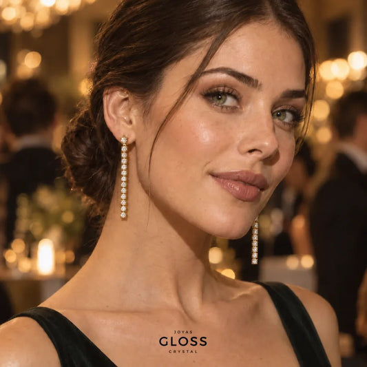 Aros Aurelia Fiesta Oro 18k - Joyas Gloss Crystal