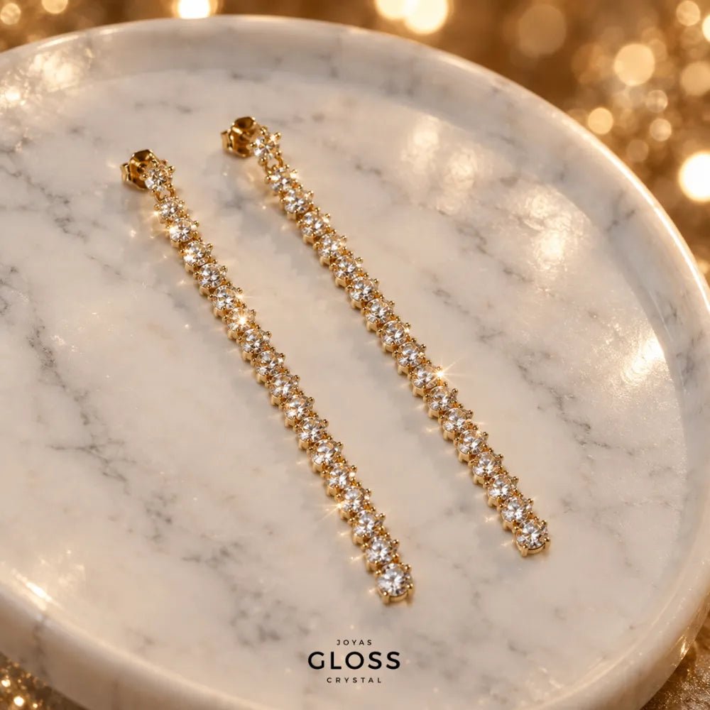 Aros Aurelia Fiesta Oro 18k - Joyas Gloss Crystal