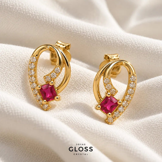 Aros Aurora 18k - Joyas Gloss Crystal