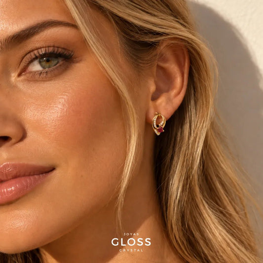 Aros Aurora 18k - Joyas Gloss Crystal