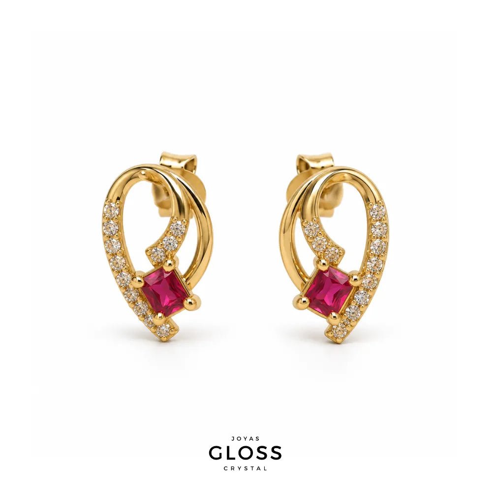 Aros Aurora 18k - Joyas Gloss Crystal
