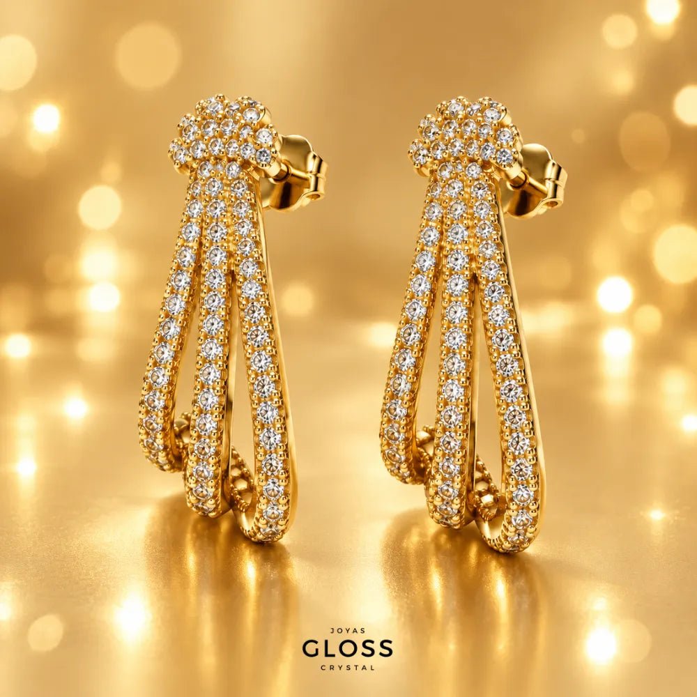 Aros Brezza Oro 18K - Joyas Gloss Crystal