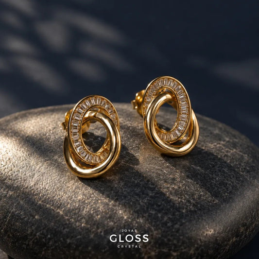 Aros Capri Oro 18k - Joyas Gloss Crystal