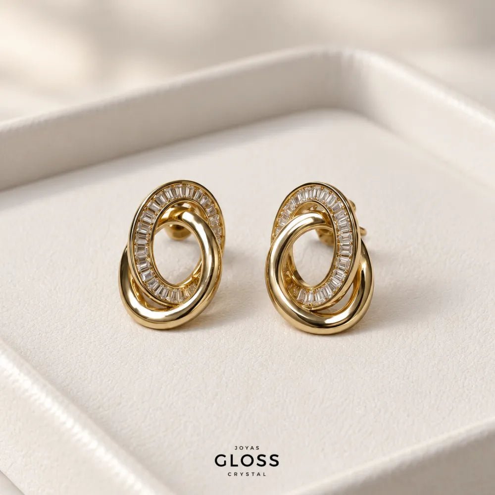 Aros Capri Oro 18k - Joyas Gloss Crystal